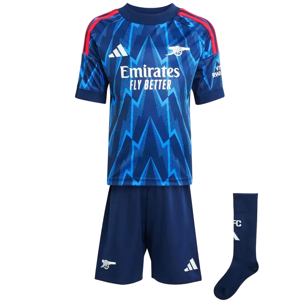 Adidas Arsenal 25/26 Away Mini Kit Kids Night Indigo / Matte Silver Size 2-3y