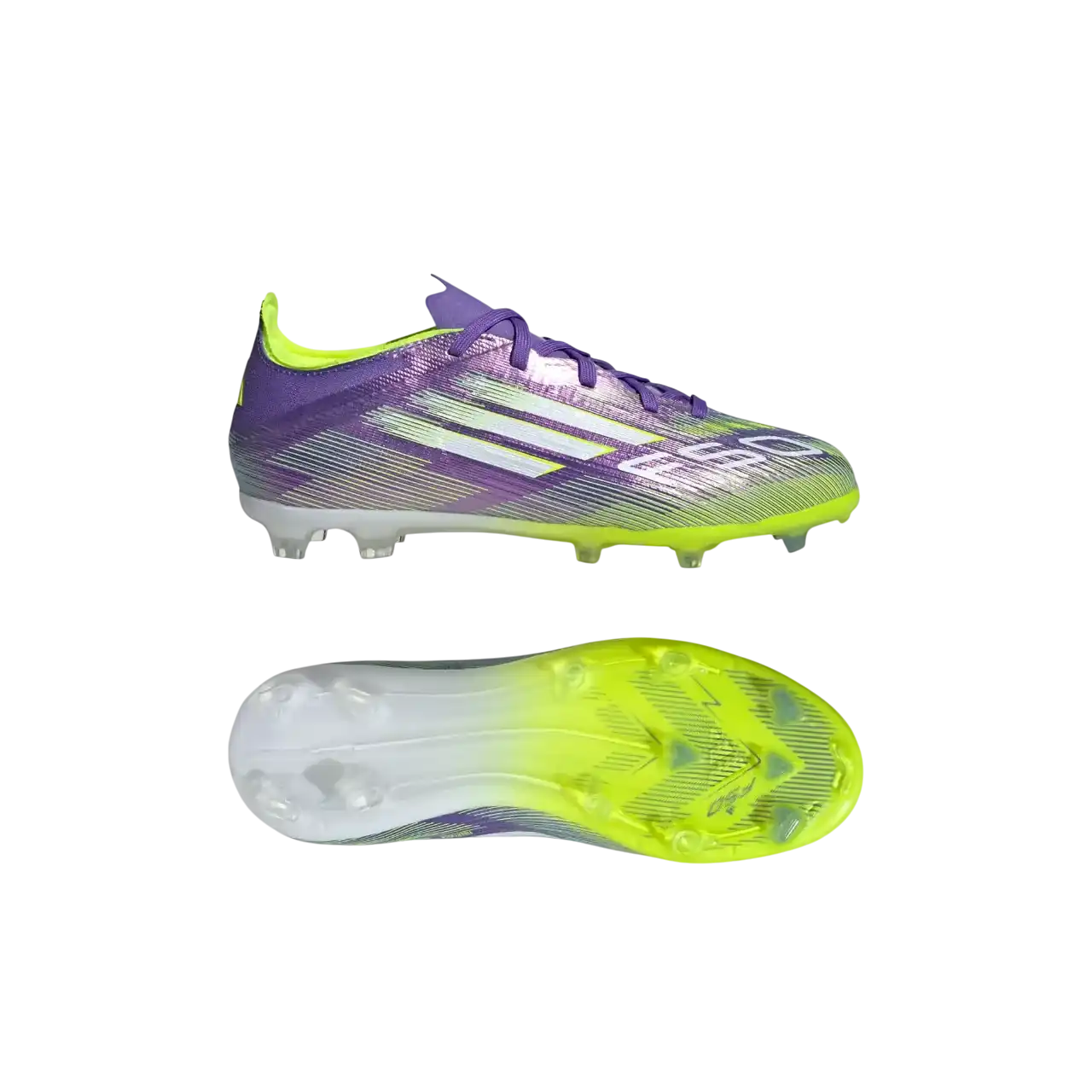 Adidas F50 Elite Firm Ground Boots Kids Purple Rush / Cloud White / Lucid Lemon Size 28