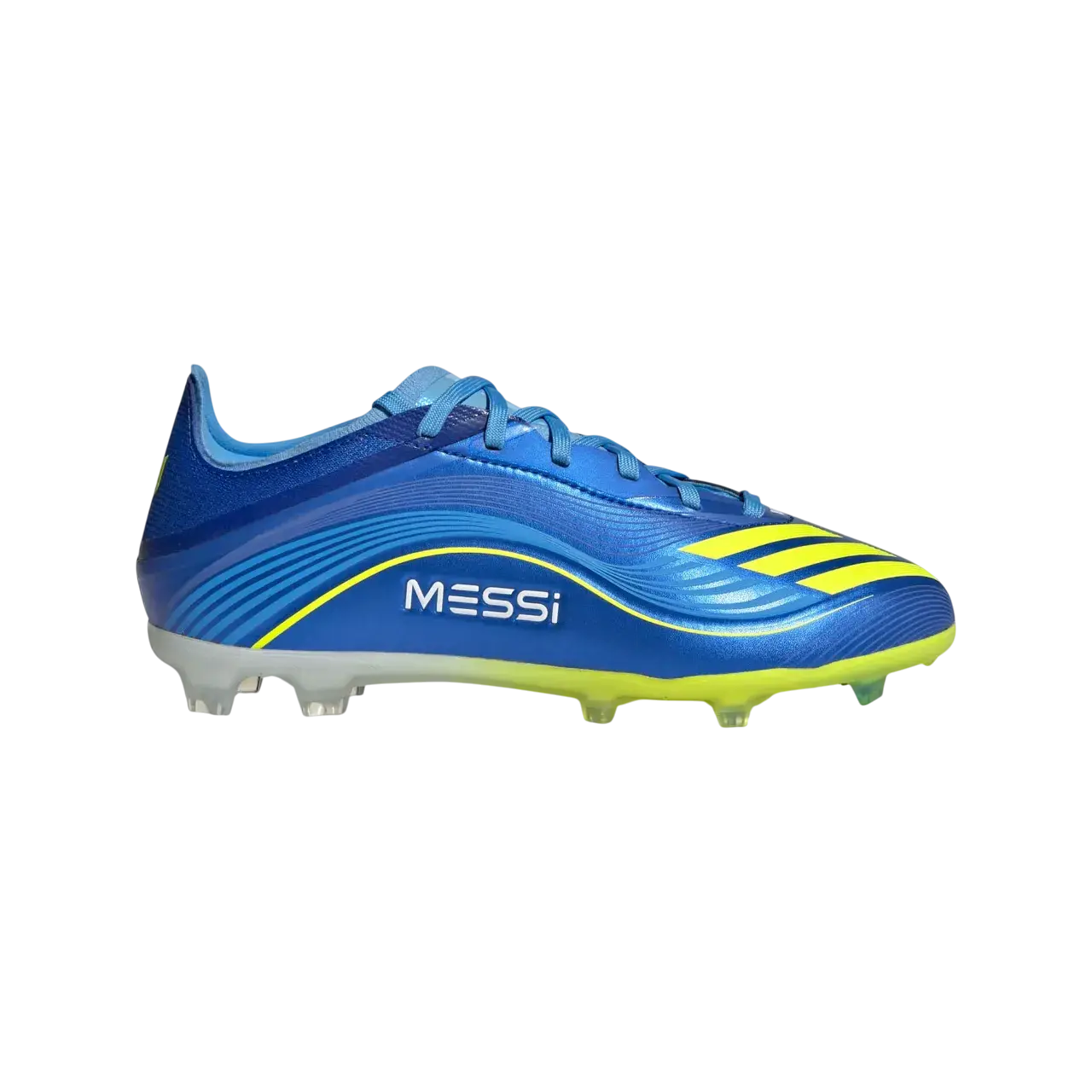 Adidas F50 Messi Elite Firm Ground Boots Kids Royal Blue / Solar Yellow / Semi Blue Burst Size 28