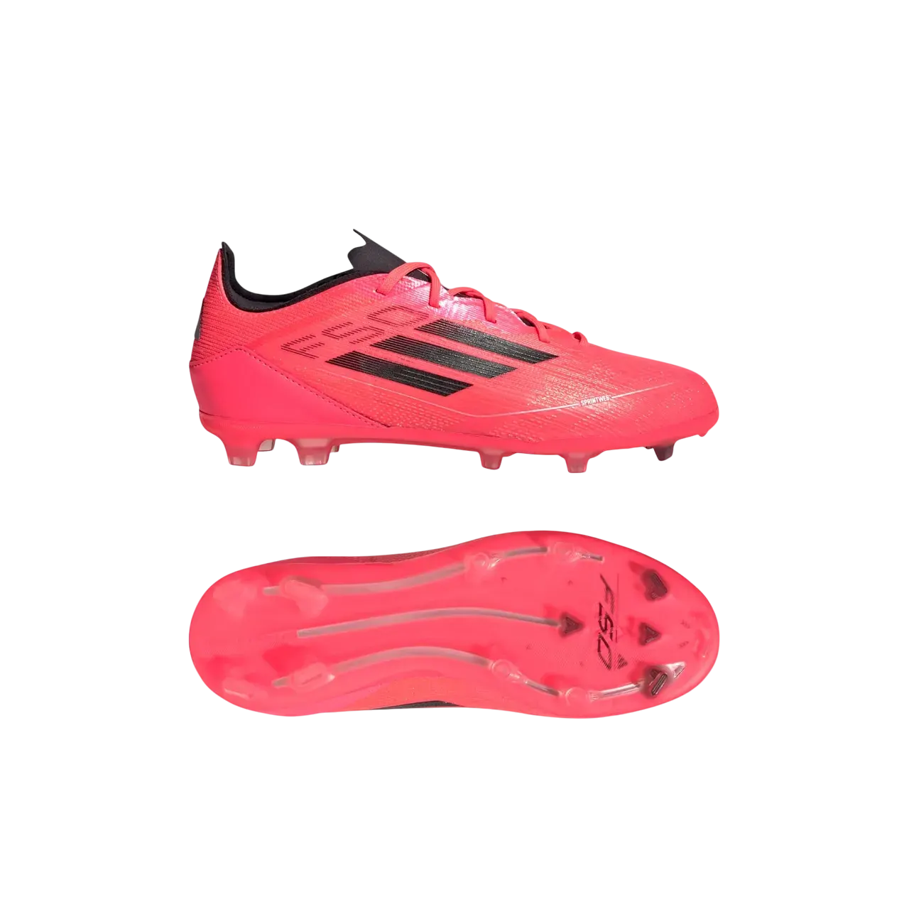 Adidas F50 Pro Firm Ground Boots Kids Turbo / Aurora Black / Platinum Metallic Size 28