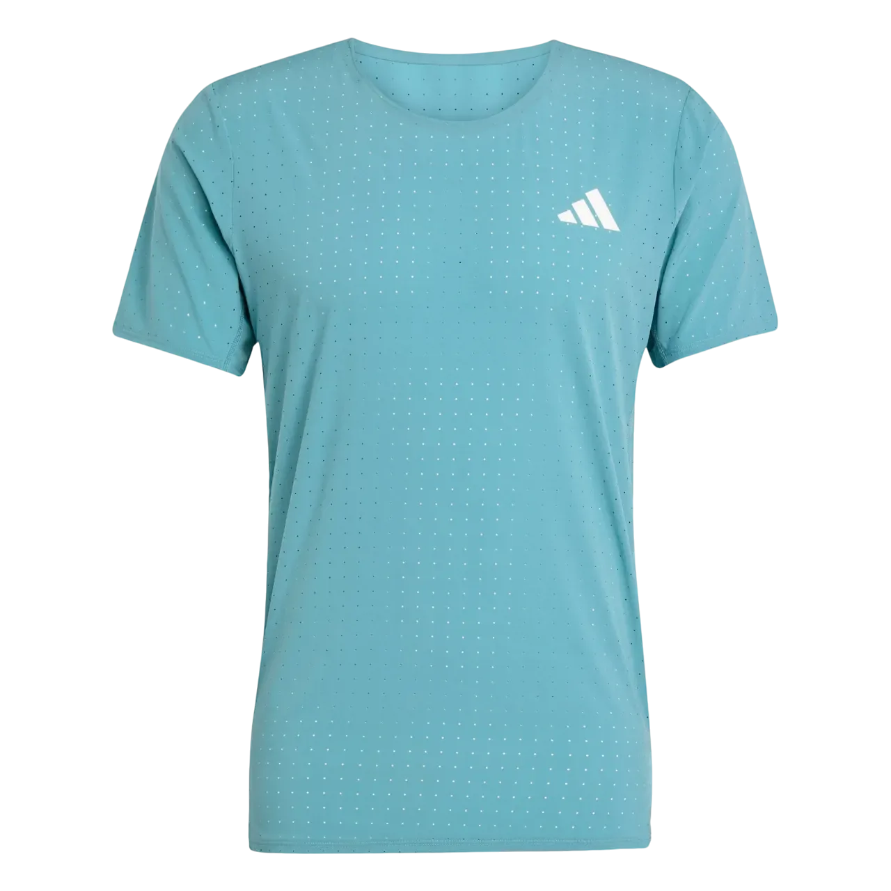 Adidas Men Adizero Running Tee Powder Teal Jv7170 Size Xs