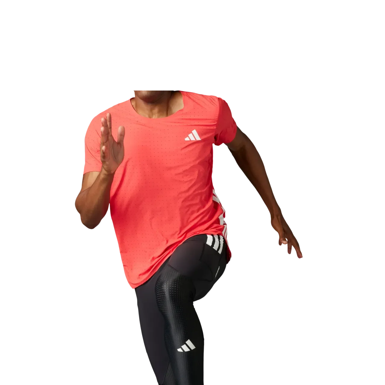 Adidas Men Adizero Running Tee Semi Lucid Red Ix8987 Size 2xl