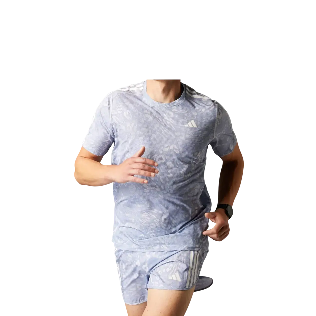 Adidas Men Own The Run Climacool 3-stripes Tee Dash Grey / Violet Tone Jd7774 Size Xs