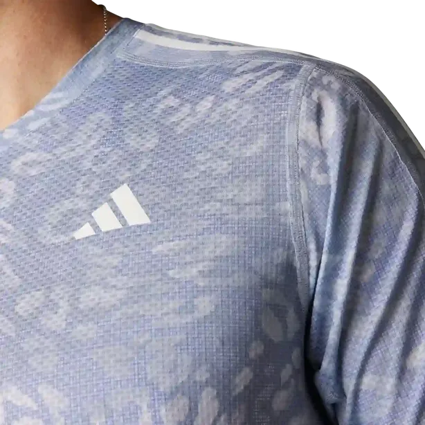 Adidas Men Own The Run Climacool 3-stripes Tee Dash Grey / Violet Tone Jd7774 Size Xs