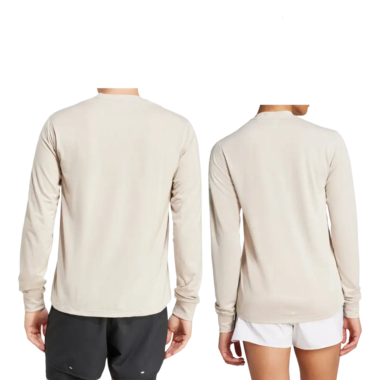 Adidas Men Own The Run Long Sleeve Tee (gender Neutral) Wonder Beige Iz1646 Size S