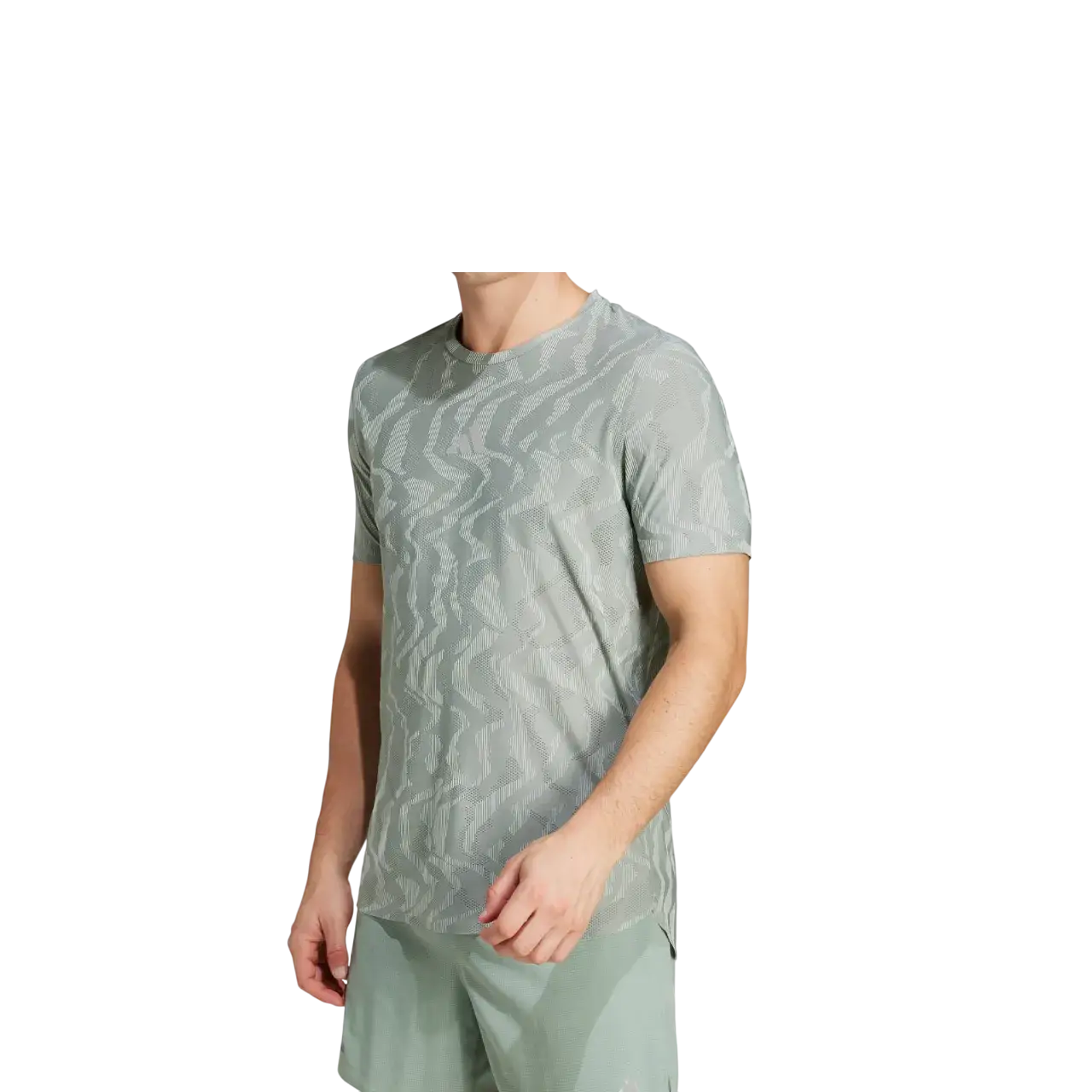 Adidas Men Ultimate Running Engineered Climacool+ Tee Silver Green Jd7808 Size Xs