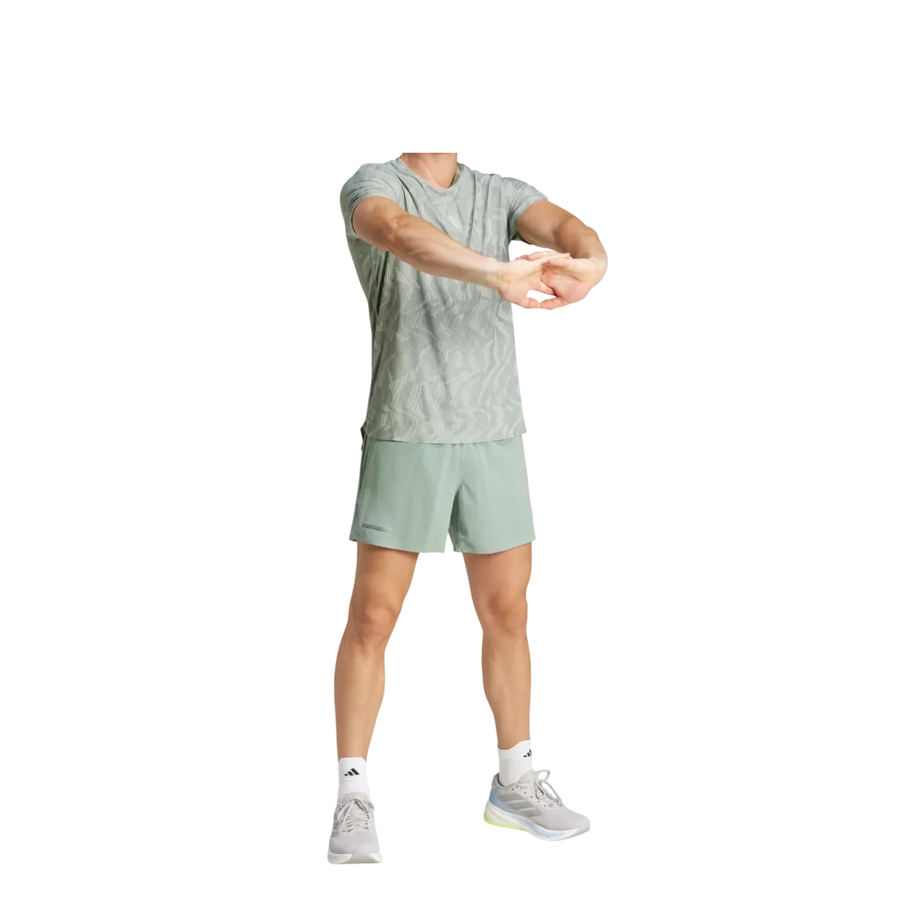 Adidas Men Ultimate Running Engineered Climacool+ Tee Silver Green Jd7808 Size Xs