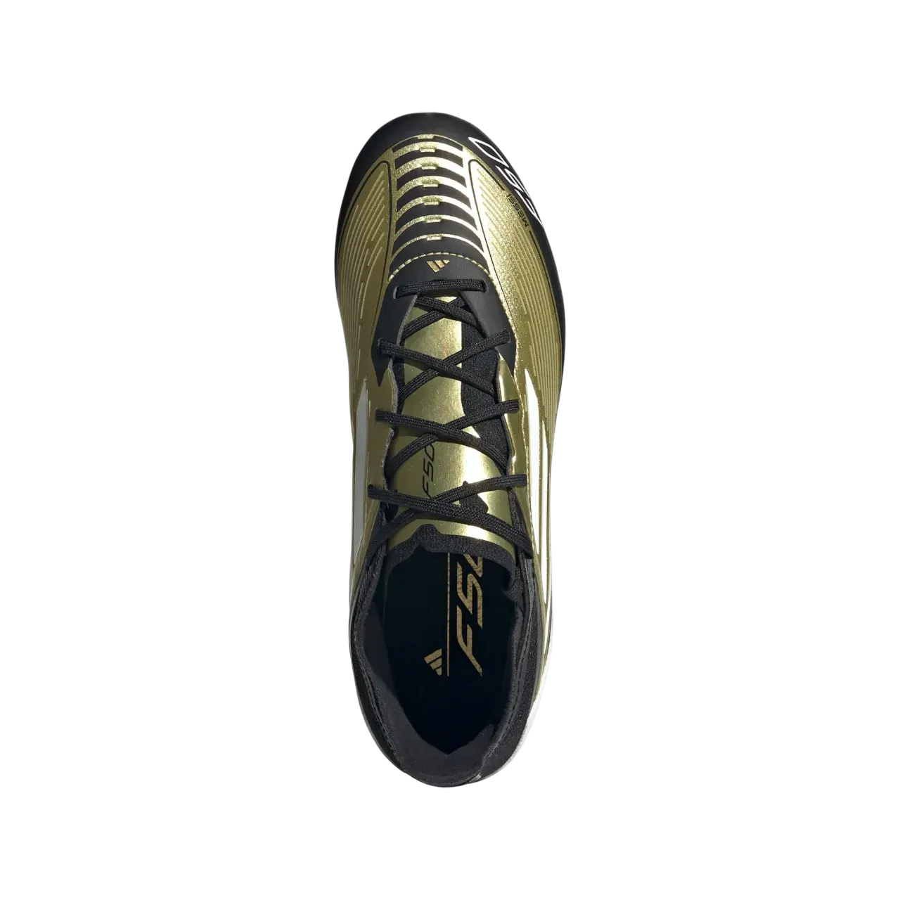 Adidas Messi F50 Pro Firm Ground Boots Kids Gold Metallic / Cloud White / Core Black Size 30 1/2