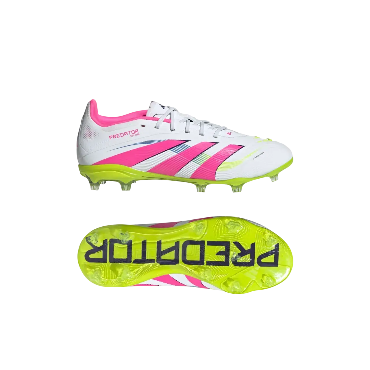 Adidas Predator Elite Firm Ground Boots Kids Cloud White / Lucid Pink / Lucid Lemon Size 28