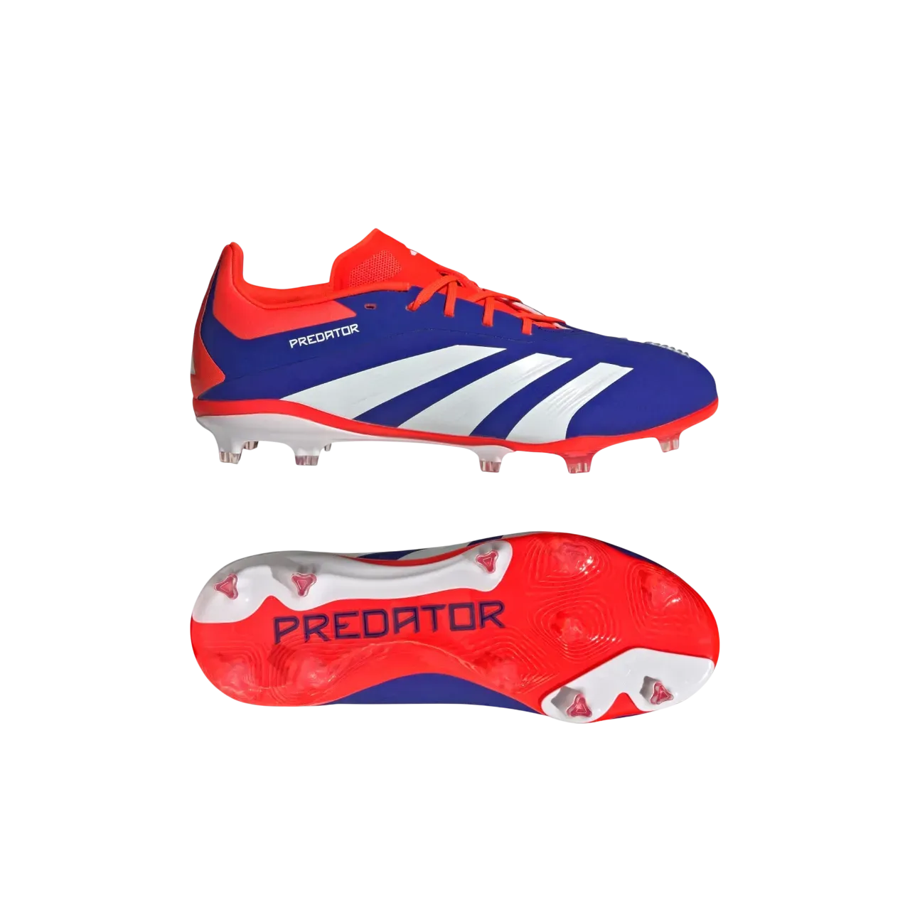 Adidas Predator Elite Firm Ground Boots Kids Lucid Blue / Cloud White / Solar Red Size 28 1/2