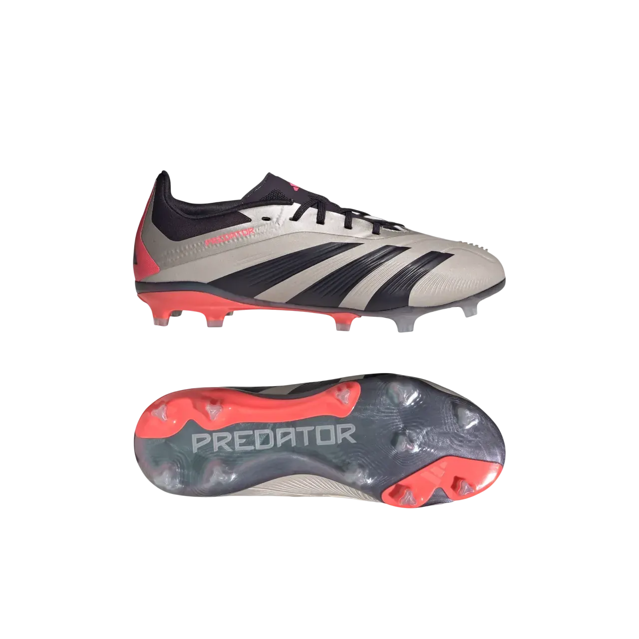 Adidas Predator Elite Firm Ground Boots Kids Platinum Metallic / Aurora Black / Carbon Size 28 1/2