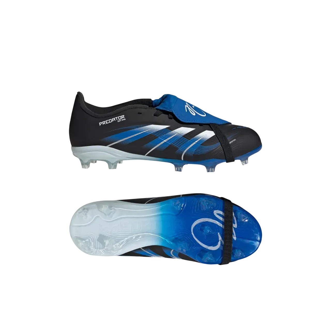 Adidas Predator League Jb Fold-over Tongue Firm/multi-ground Boots Kids Core Black / Cloud White / Glow Blue Size 28