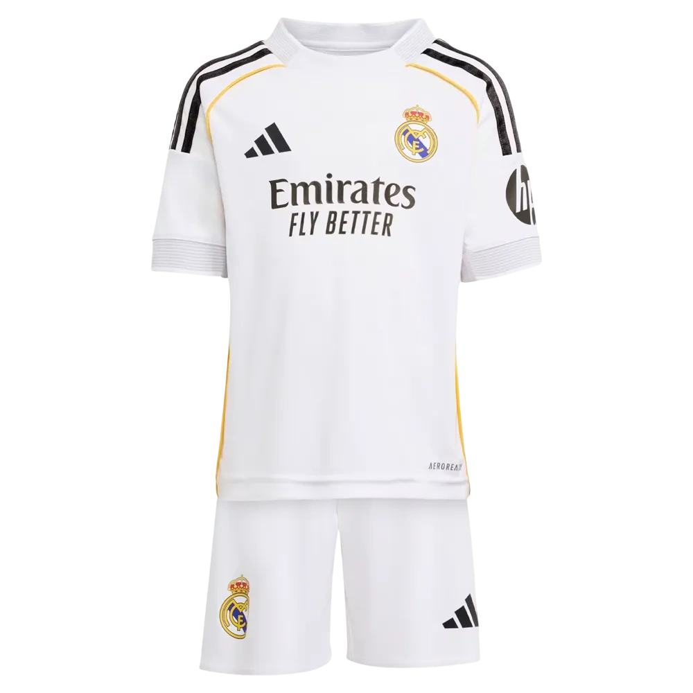 Adidas Real Madrid 25/26 Home Mini Kit Kids White Size 2-3 Y