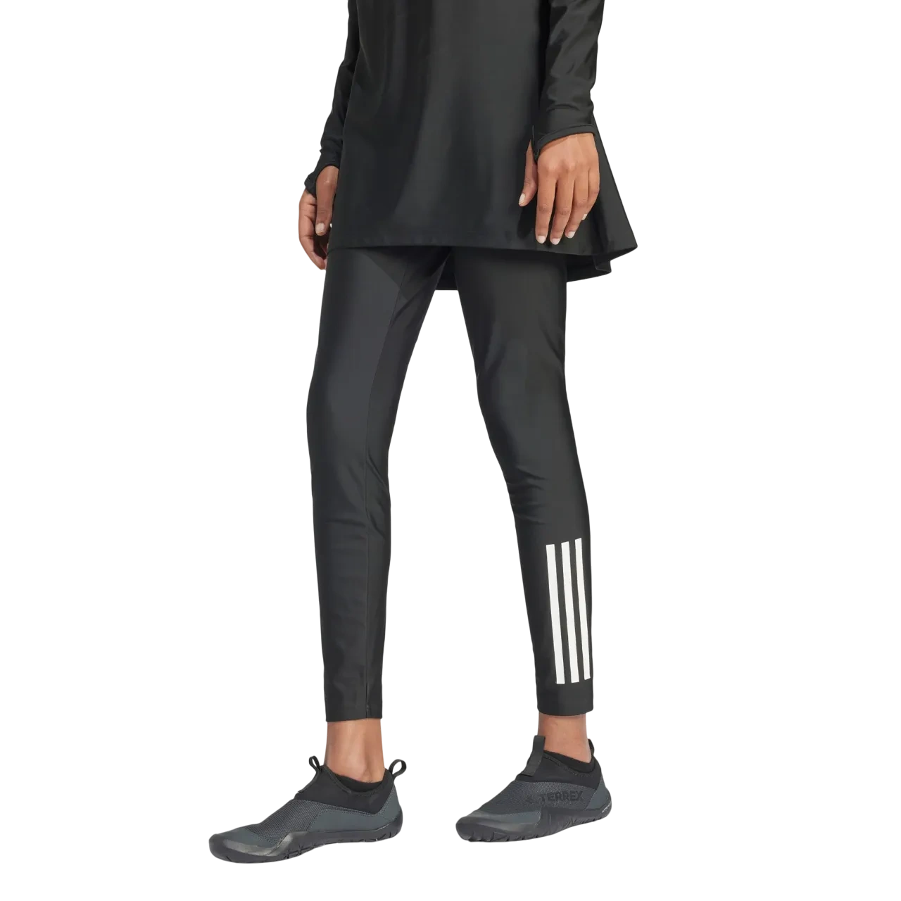 Adidas Women 3-stripes Swim Leggings Black Il7271 Size S
