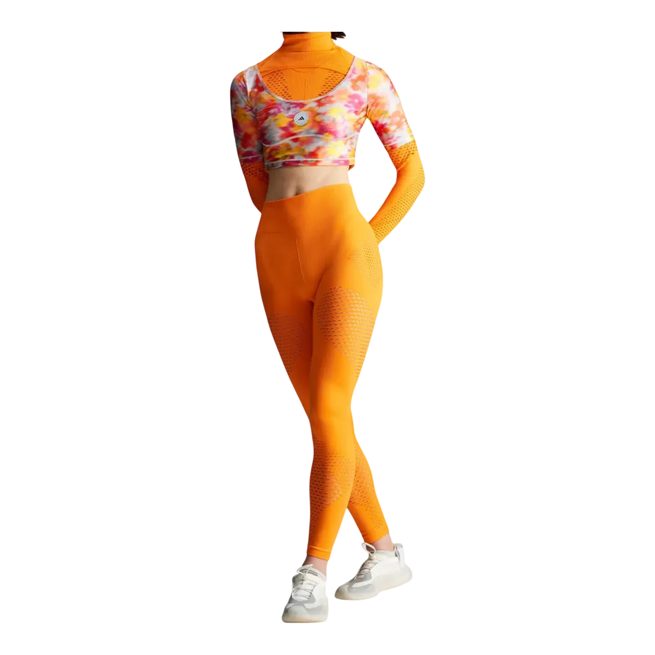 Adidas Women By Stella Mccartney Truestrength Knit Yoga Leggings Crew Orange Iv9190 Size Xs
