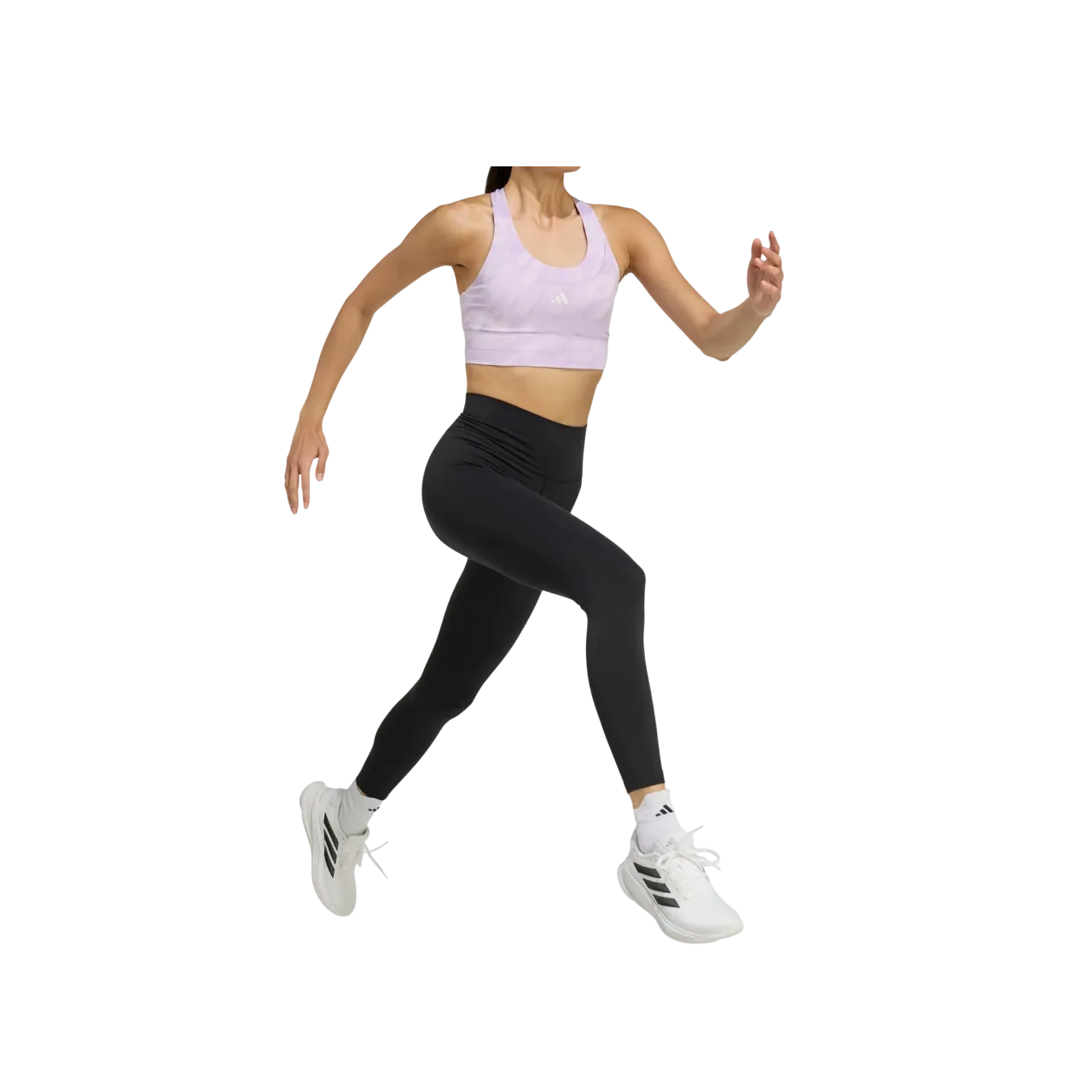 Adidas Women Run Pocket Medium-support Allover Print Bra Jw4577 Size Xs A-b