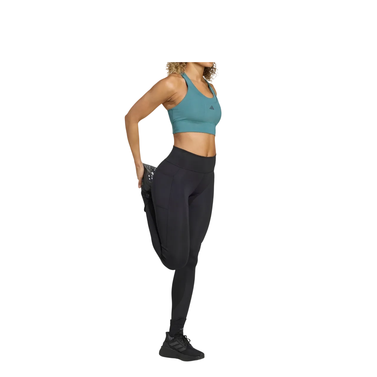 Adidas Women Run Pocket Medium Support Bra Preloved Teal Jv9758 Size Xs A-b