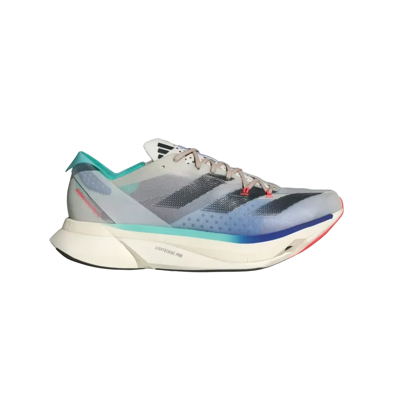 Adidas Adizero Adios Pro 3 Shoes Off White / Aurora Ink / Flash Aqua Size 47 1/3