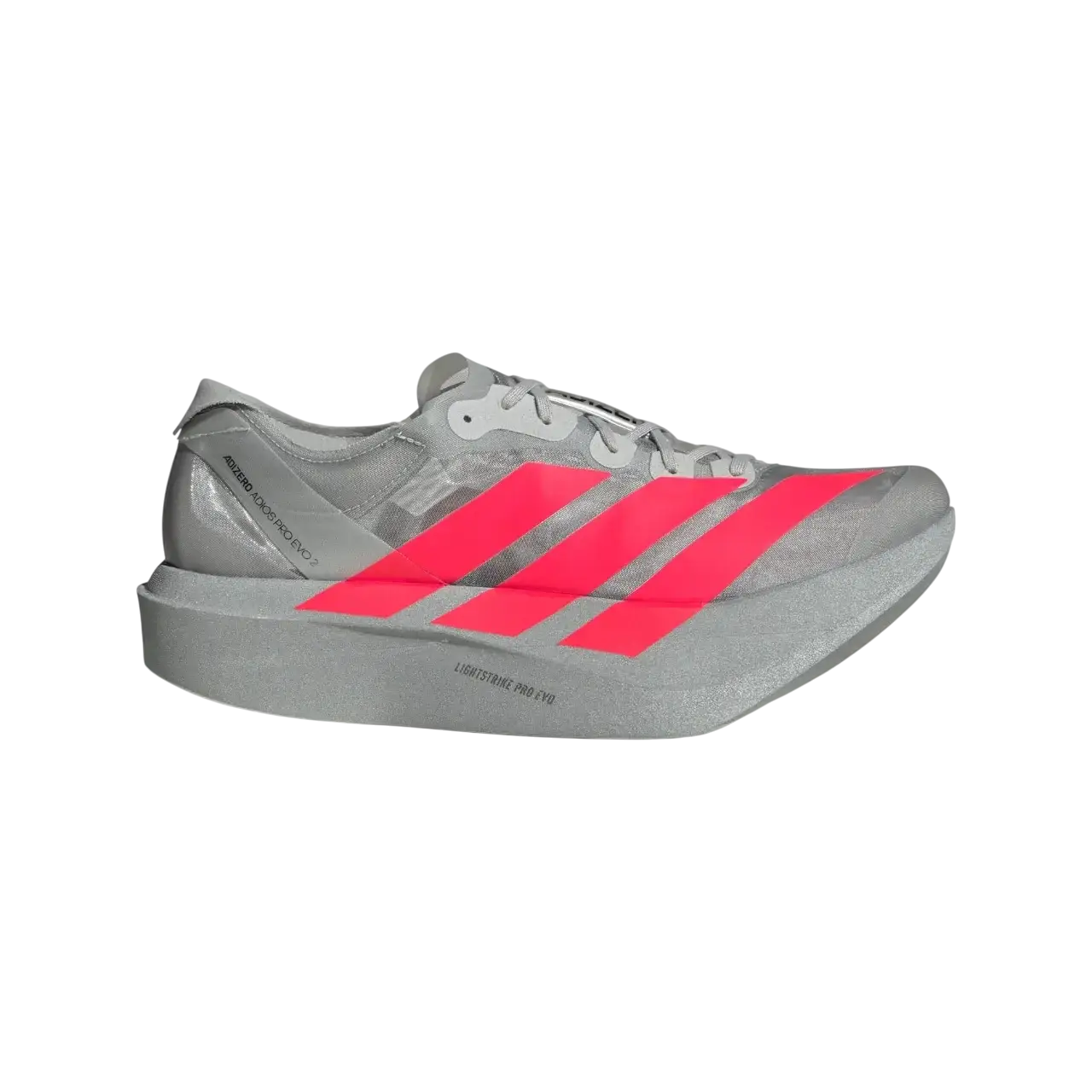 Adidas Adizero Adios Pro Evo 2 Shoes Silver Metallic / Lucid Red / Grey Two Size 36 2/3