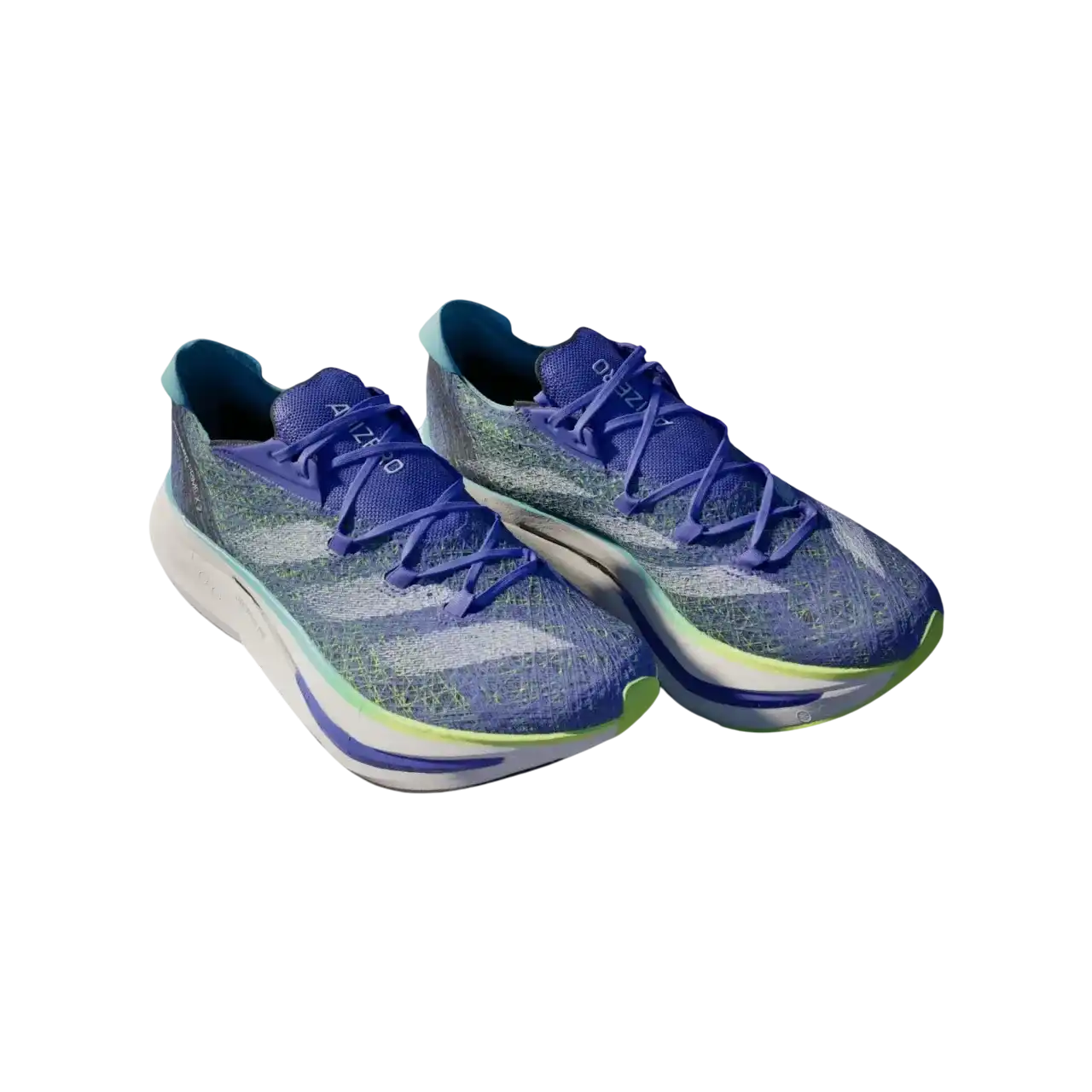 Adidas Adizero Prime X 2.0 Strung Shoes Cobalt Blue / Zero Metalic / Lucid Lemon Size 47 1/3