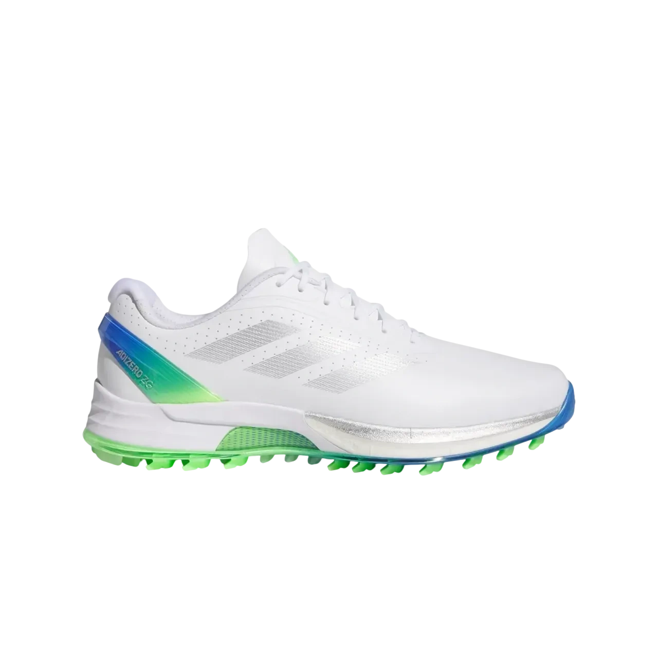 Adidas Adizero Zg Spikeless Golf Shoes Cloud White / Silver Metallic / Lime Burst Size 40 2/3