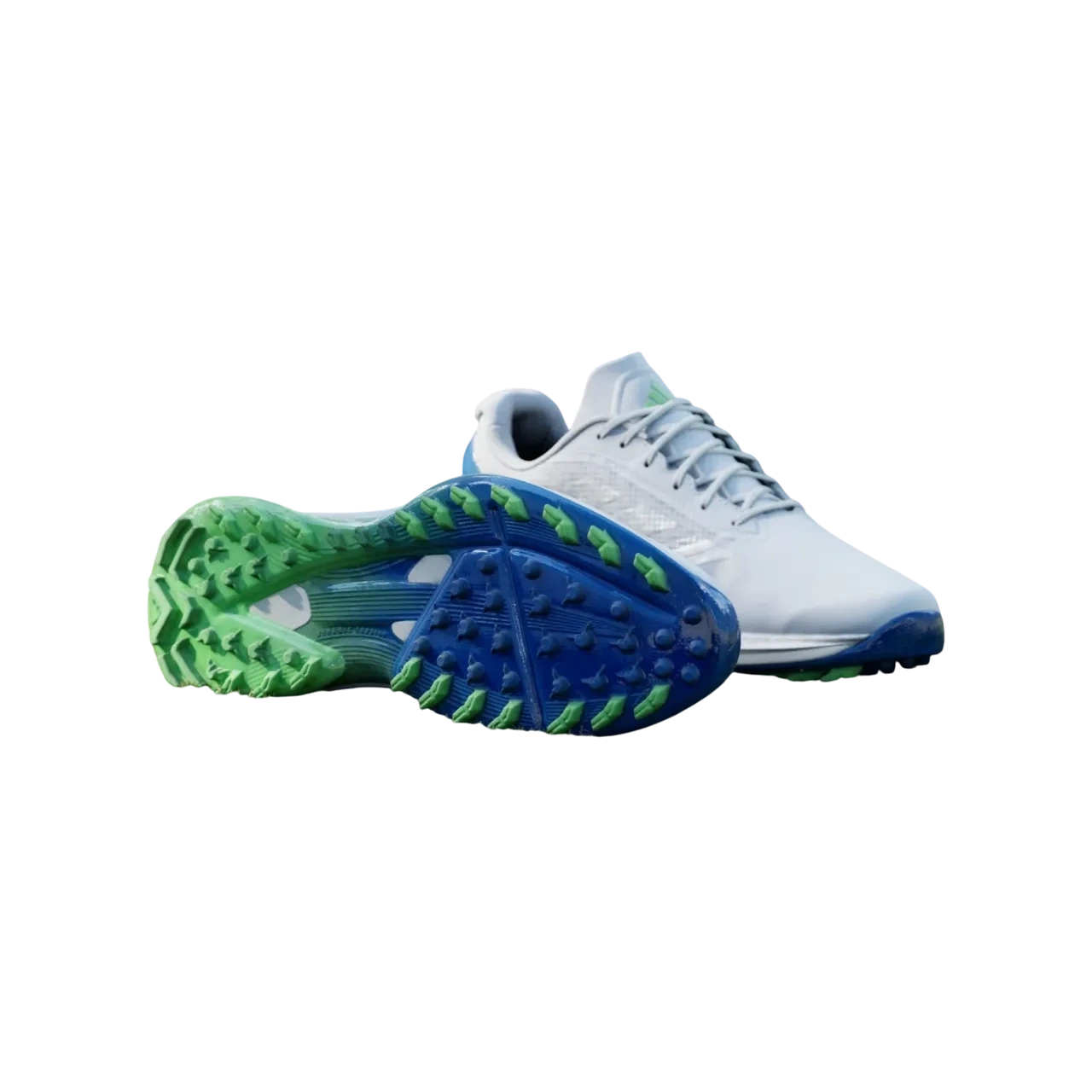 Adidas Adizero Zg Spikeless Golf Shoes Cloud White / Silver Metallic / Lime Burst Size 40 2/3