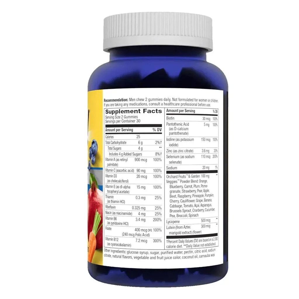 Alive 50+ Men's Multivitamin Gummies With Orchard Fruits & Garden Veggies, Pack Of 60's