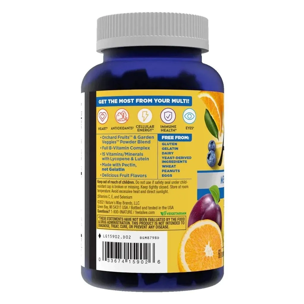 Alive 50+ Men's Multivitamin Gummies With Orchard Fruits & Garden Veggies, Pack Of 60's