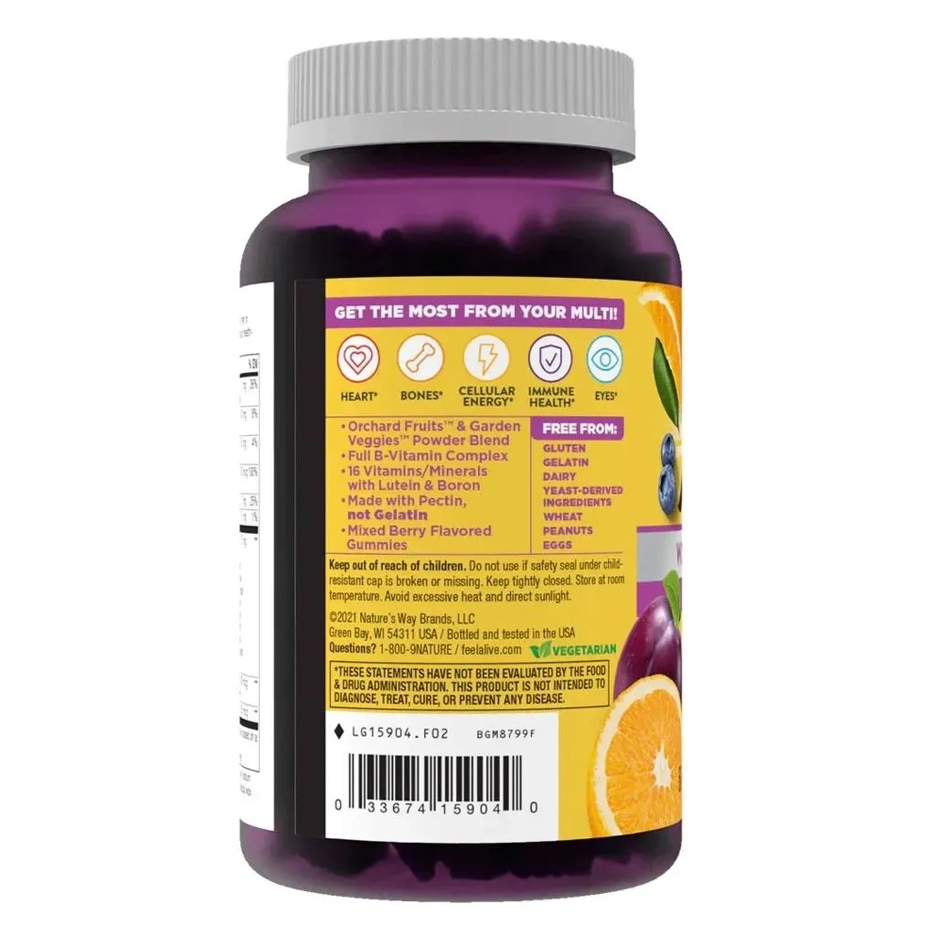 Alive 50+ Women's Multivitamin Gummies With Orchard Fruits & Garden Veggies, Pack Of 60's