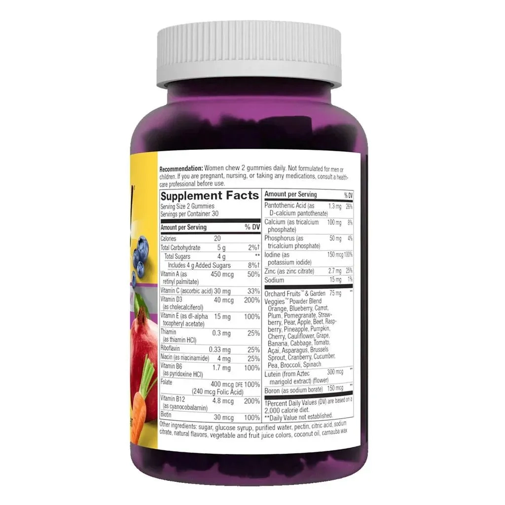 Alive 50+ Women's Multivitamin Gummies With Orchard Fruits & Garden Veggies, Pack Of 60's