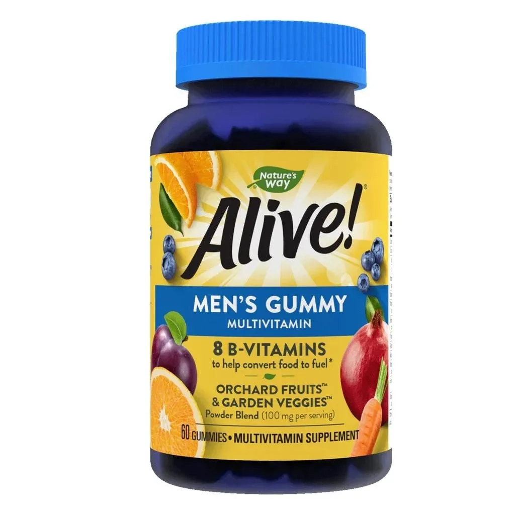 Alive Men's Multivitamin Gummies With Orchard Fruits & Garden Veggies, Pack Of 60's