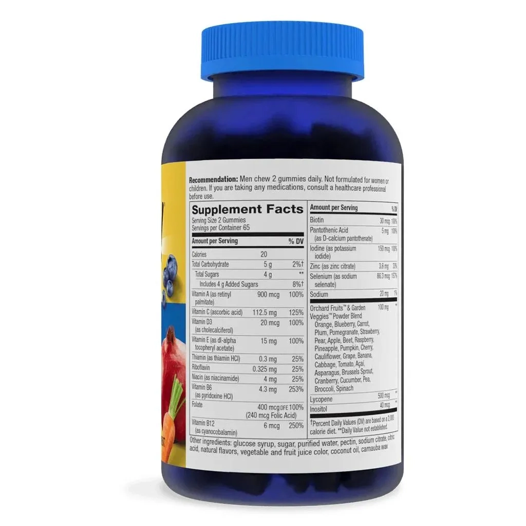 Alive Men's Multivitamin Gummies With Orchard Fruits & Garden Veggies, Pack Of 60's