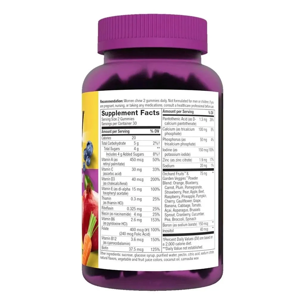 Alive Women's Multivitamin Gummies With Orchard Fruits & Garden Veggies, Pack Of 60's