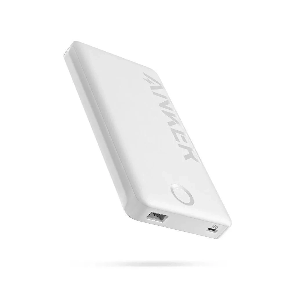 Anker 323 Usb-c Power Bank Powercore Piq, 10,000mah Capacity, Dual Charging, 1.9ft Charging Cable, White