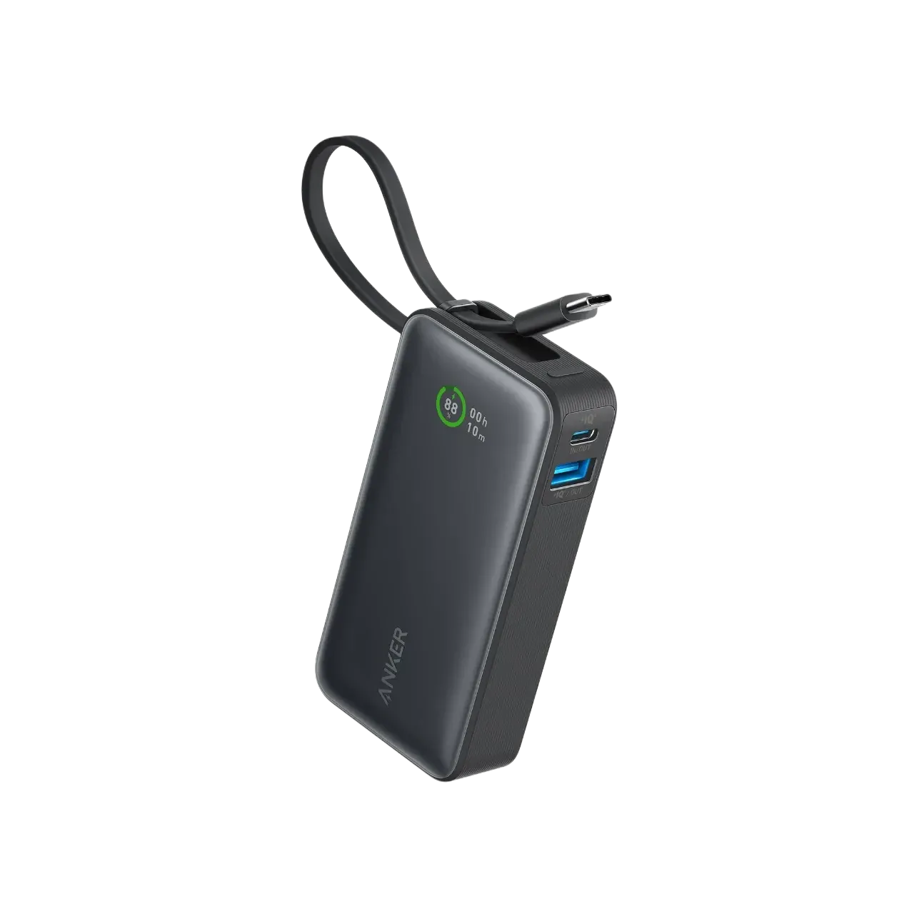 Anker Nano Power Bank 30w Built-in Usb-c Cable Black