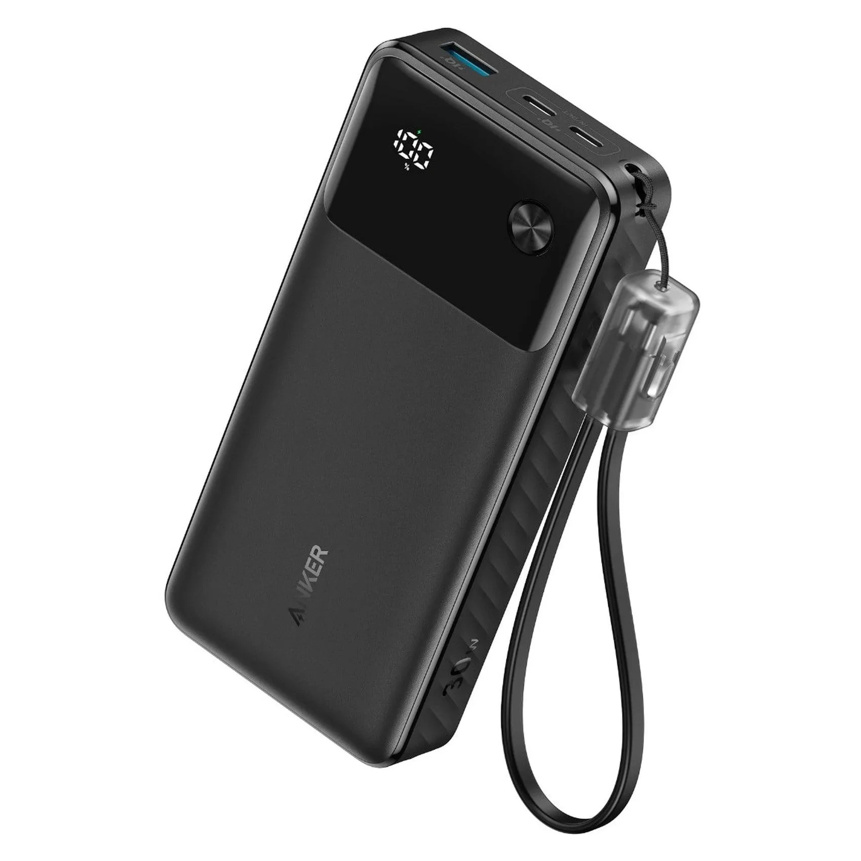 Anker Pd Port Power Bank Black 20000mah 30w With Usb-c To Usb-c Charging Cable Black