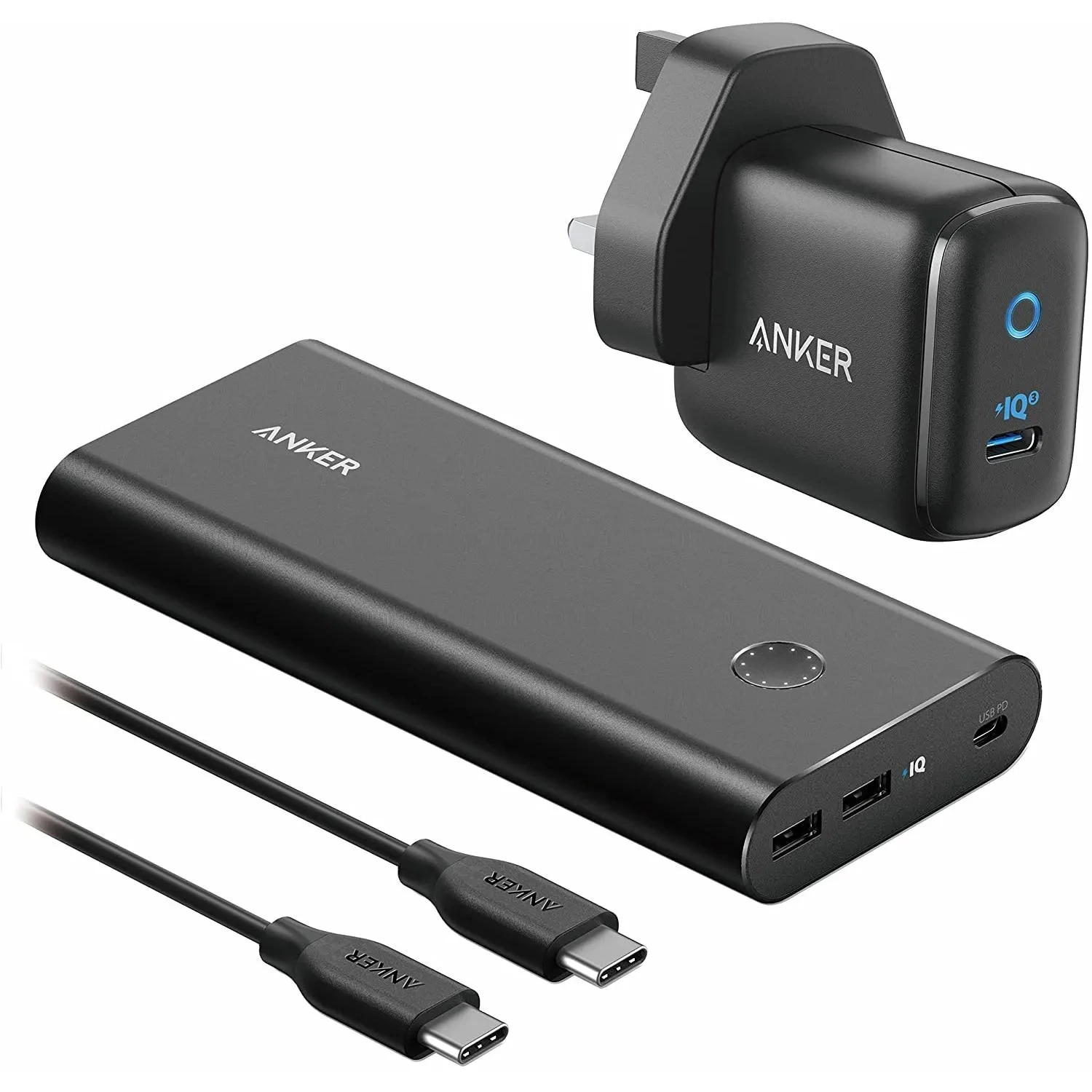 Anker Power Bank, Powercore+ 26800 Pd 45w With 30w Pd Charger, Power Delivery Power Bank Battery Pack Black