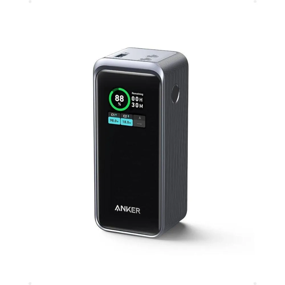 Anker Prime Power Bank, 20,000mah Portable Charger With 200w Output, Smart Digital Display, 2 Usb-c And 1 Usb-a Port Black