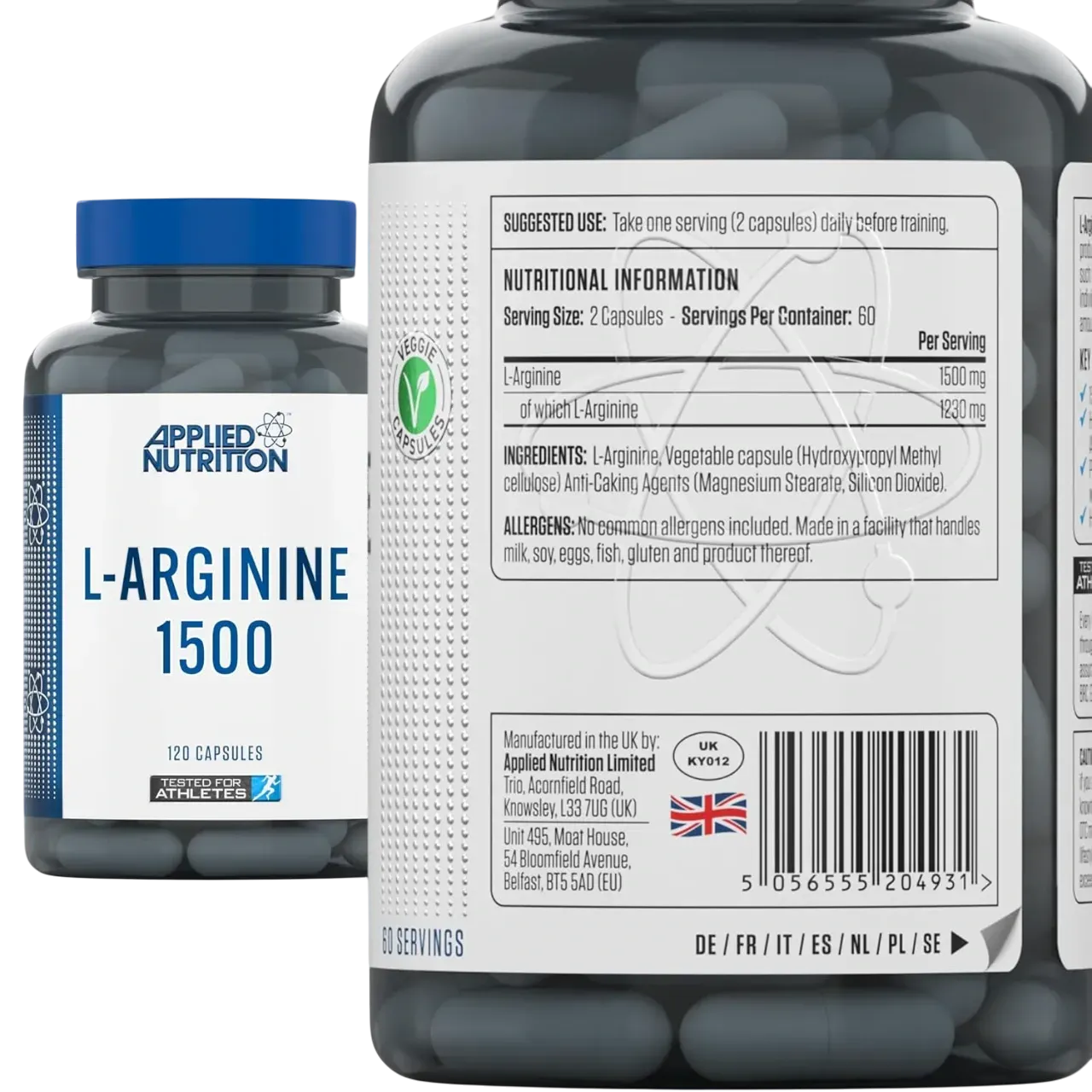 Applied Nutrition L-arginine 120 Veggie Capsules