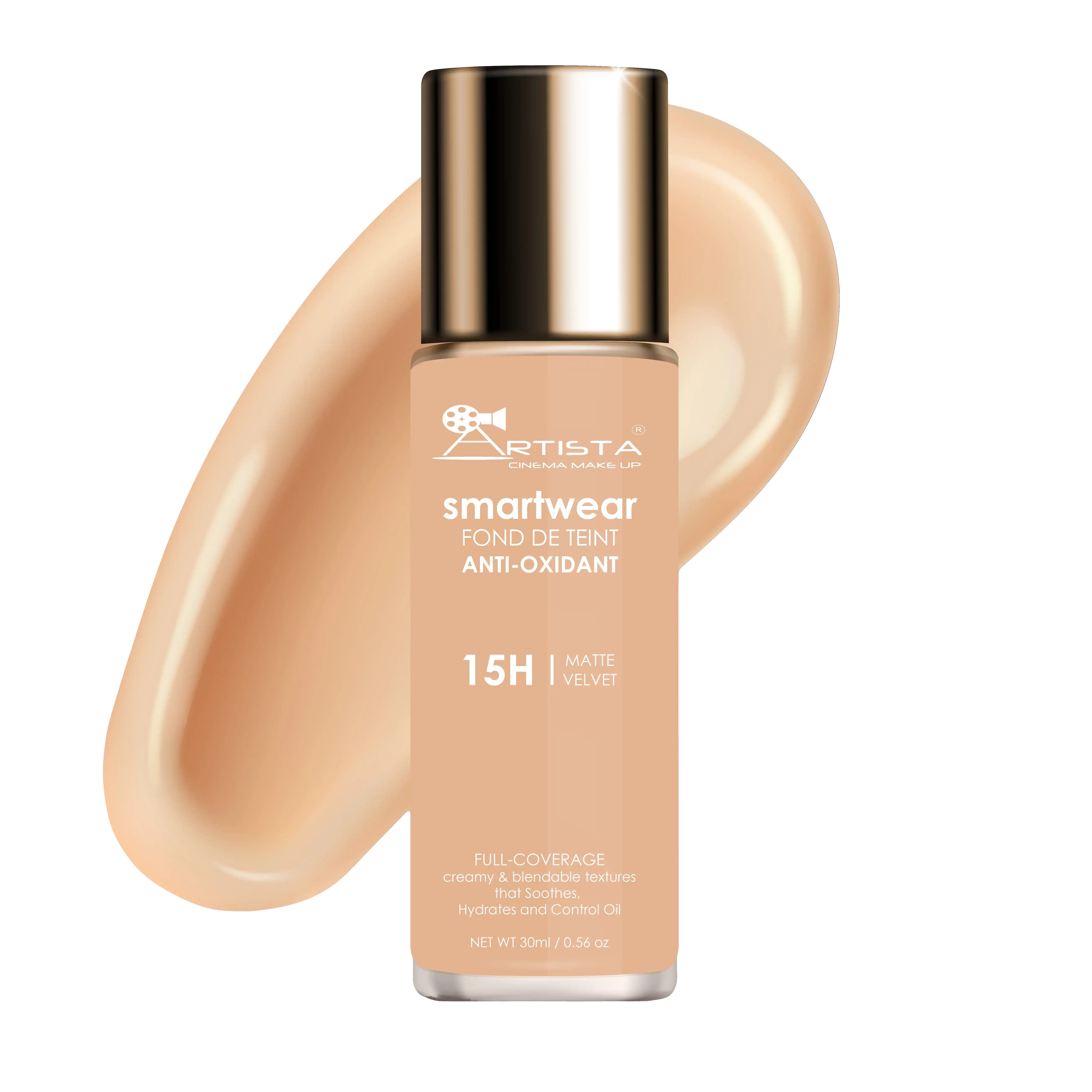 Artista Cinema Make Up Fond De Teint Smartwear Foundation Pro 15h Matte Velvet 03 Medium