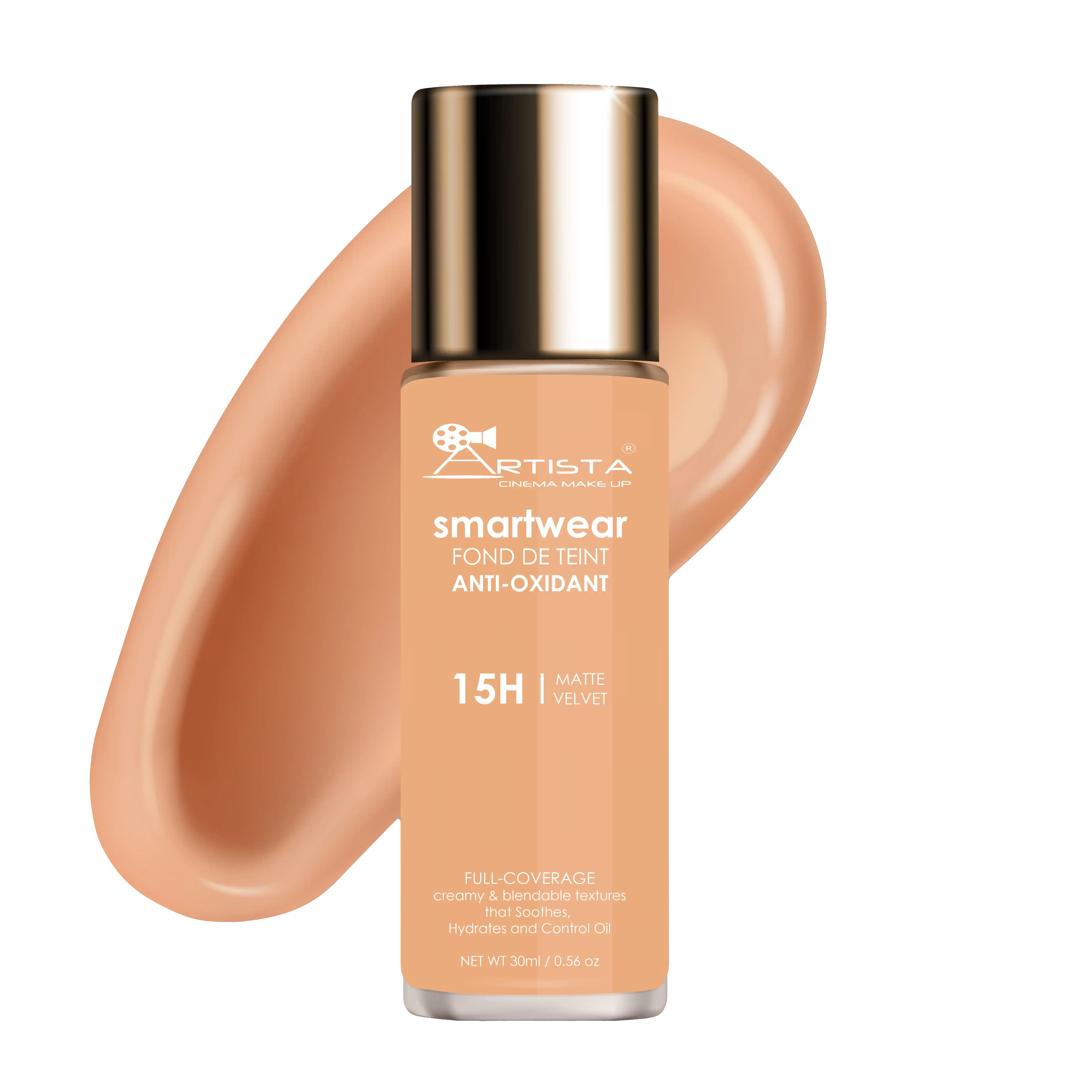 Artista Cinema Make Up Fond De Teint Smartwear Foundation Pro 15h Matte Velvet 04 Golden Medium