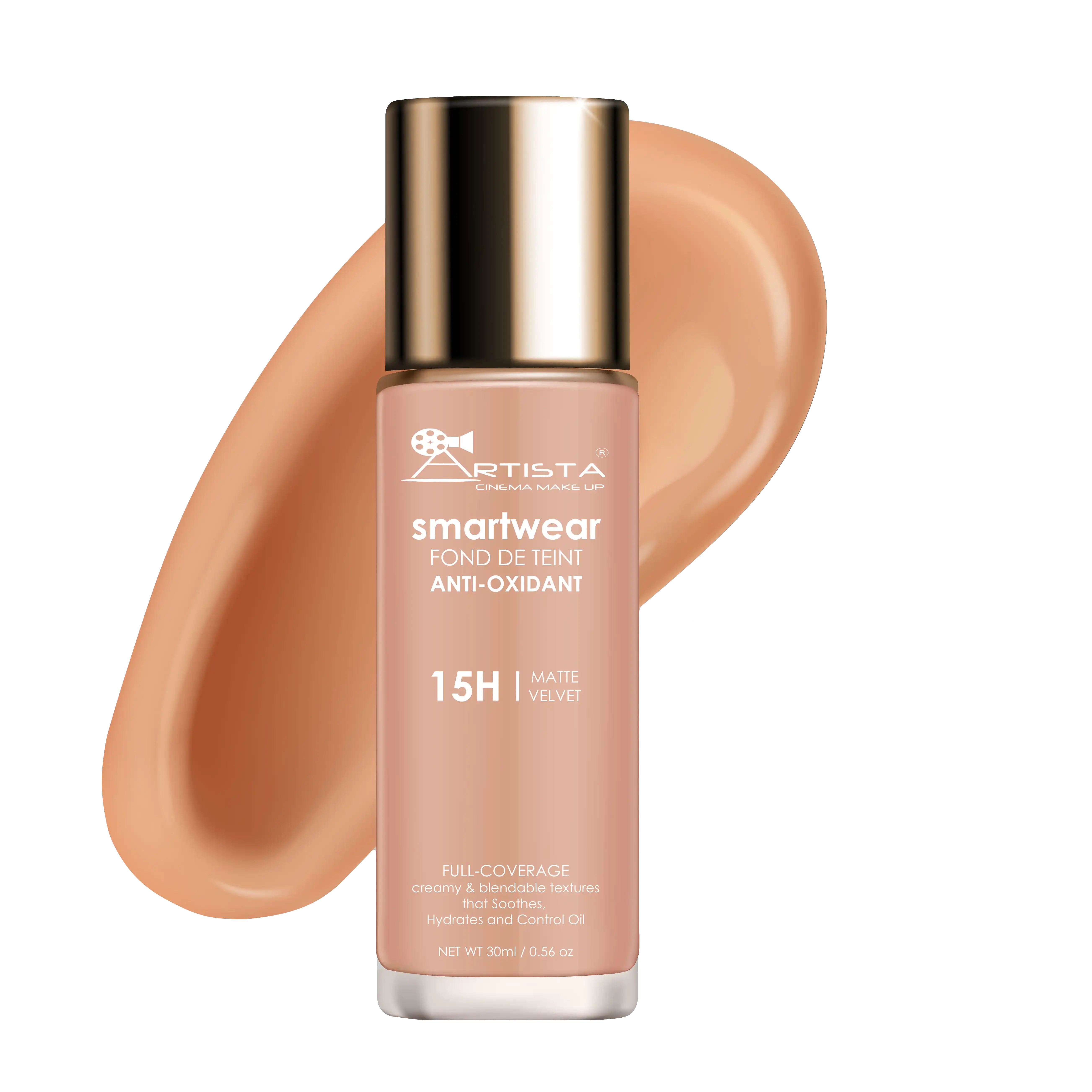 Artista Cinema Make Up Fond De Teint Smartwear Foundation Pro 15h Matte Velvet 06 Golden Tan