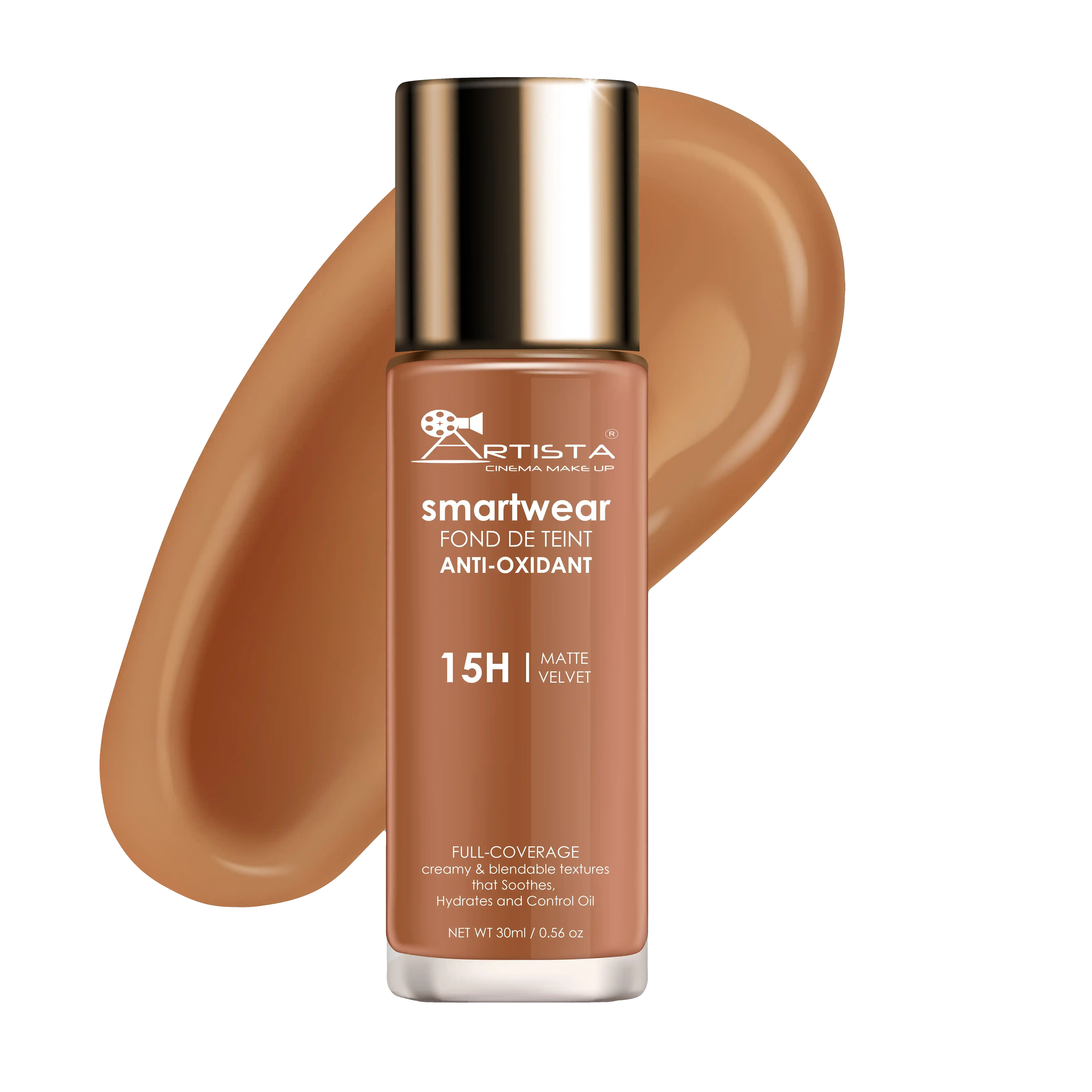 Artista Cinema Make Up Fond De Teint Smartwear Foundation Pro 15h Matte Velvet 07 Golden Rich