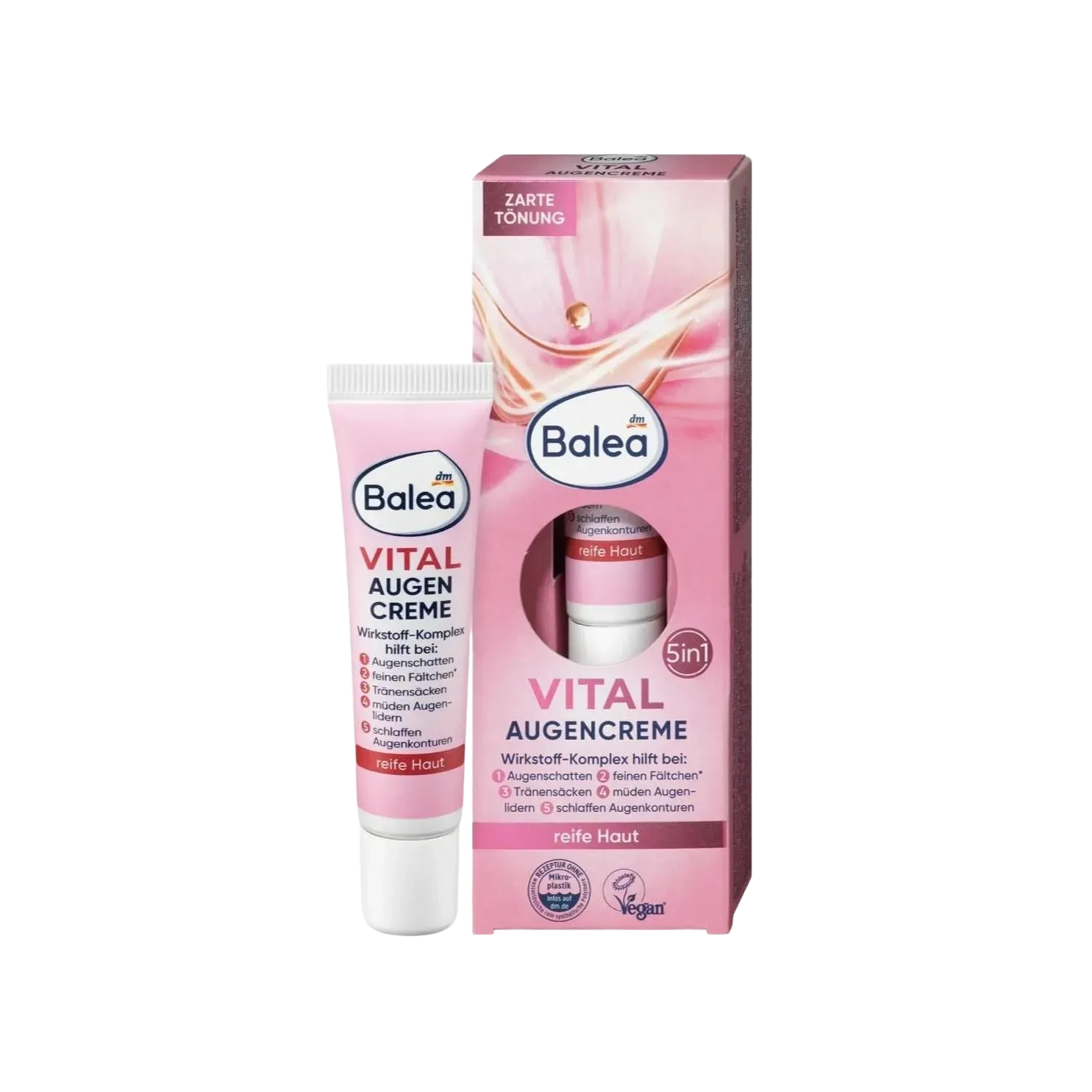 Balea Vital Anti-Fatigue Eye-Cream 5In1 For Mature Skin Ages 40 To 60,15Ml