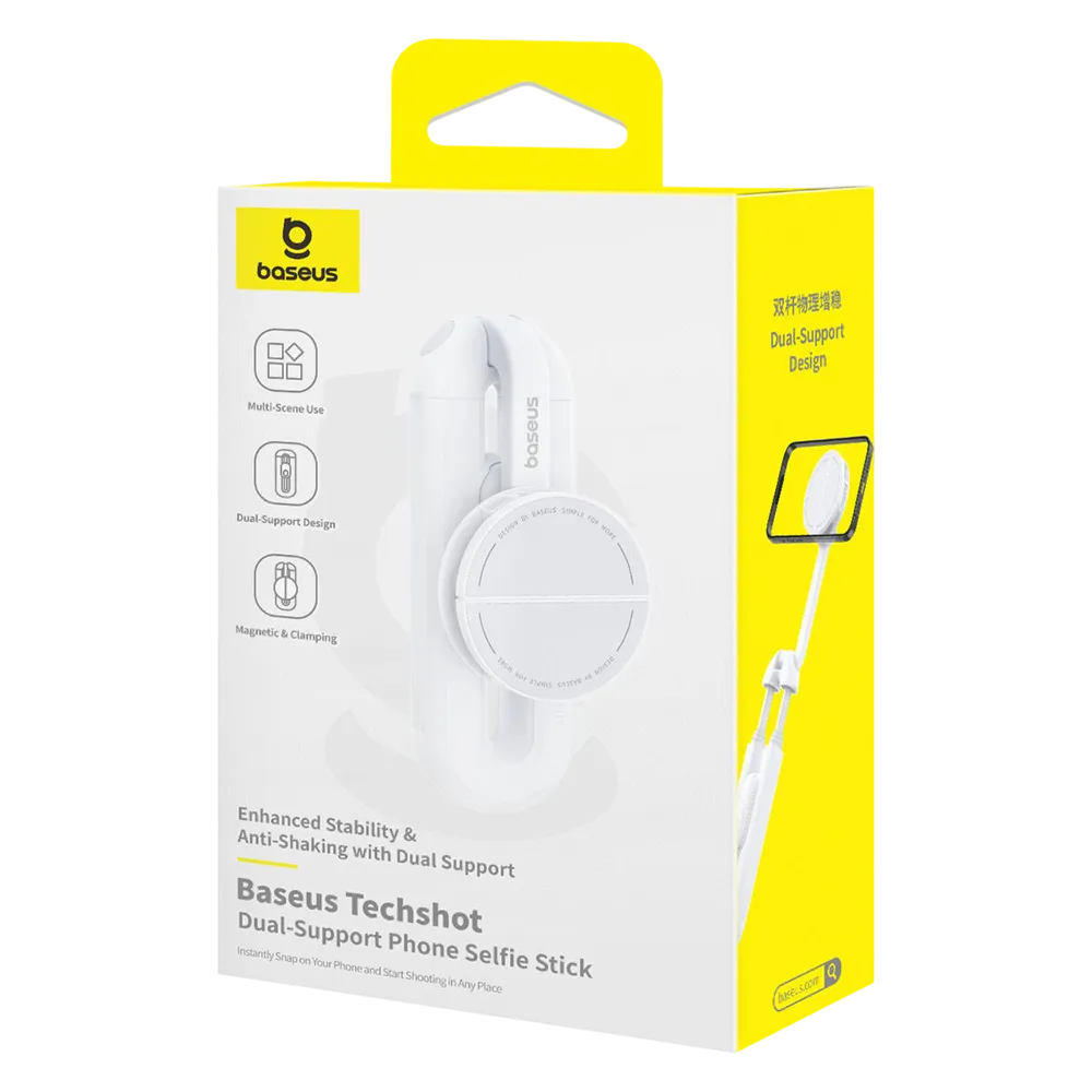 Baseus Techshot Dual-support Phone Selfie Stick Moon White