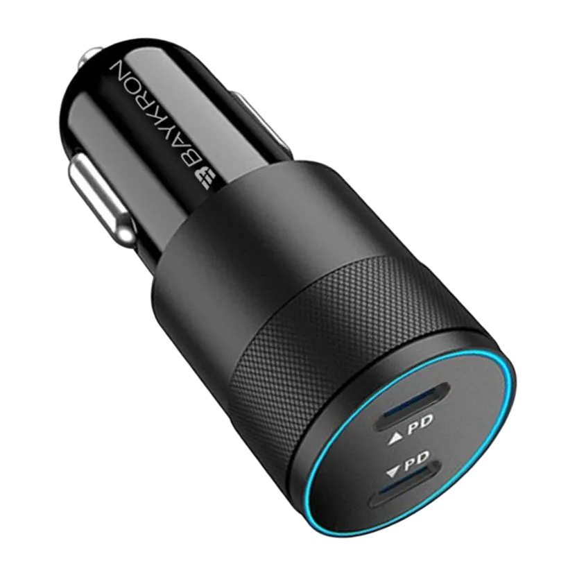 Baykron Car Charger 2x Type-c Black Bkr-bl-40w-2c-b
