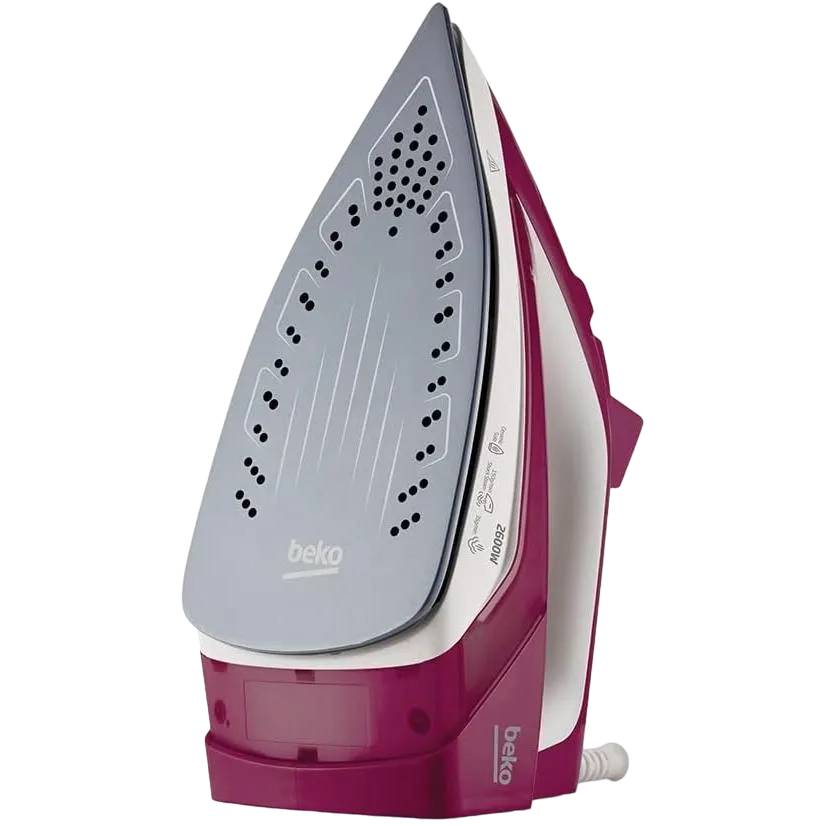Beko Steam Iron 2600 W Ceramic Coated Soleplate With Steam Pools Auto Shut-Off Purple SIM 3126 R