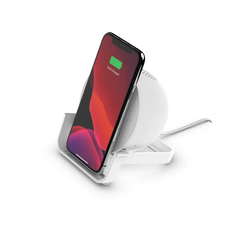 Belkin Boost Charge 10w Wireless Charging Stand With Bluetooth Speaker White