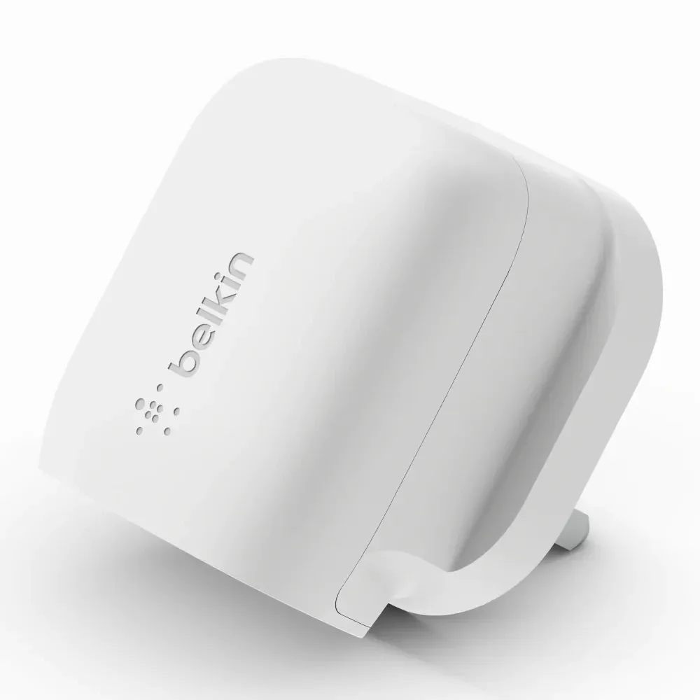 Belkin Boost Charge 20w Usb C Wall Charger Pd 3.0 Fast Charger For Apple Uk 3 Pin Plug Type White