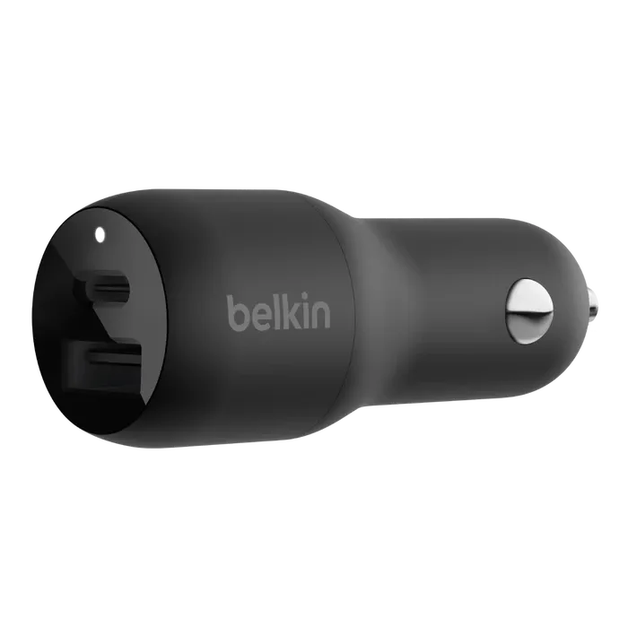 Belkin Boost Charge 37w Dual Car Charger With Pps - Fast Charger, Dual Ports 25w Usb-c 12w Usb-a Black